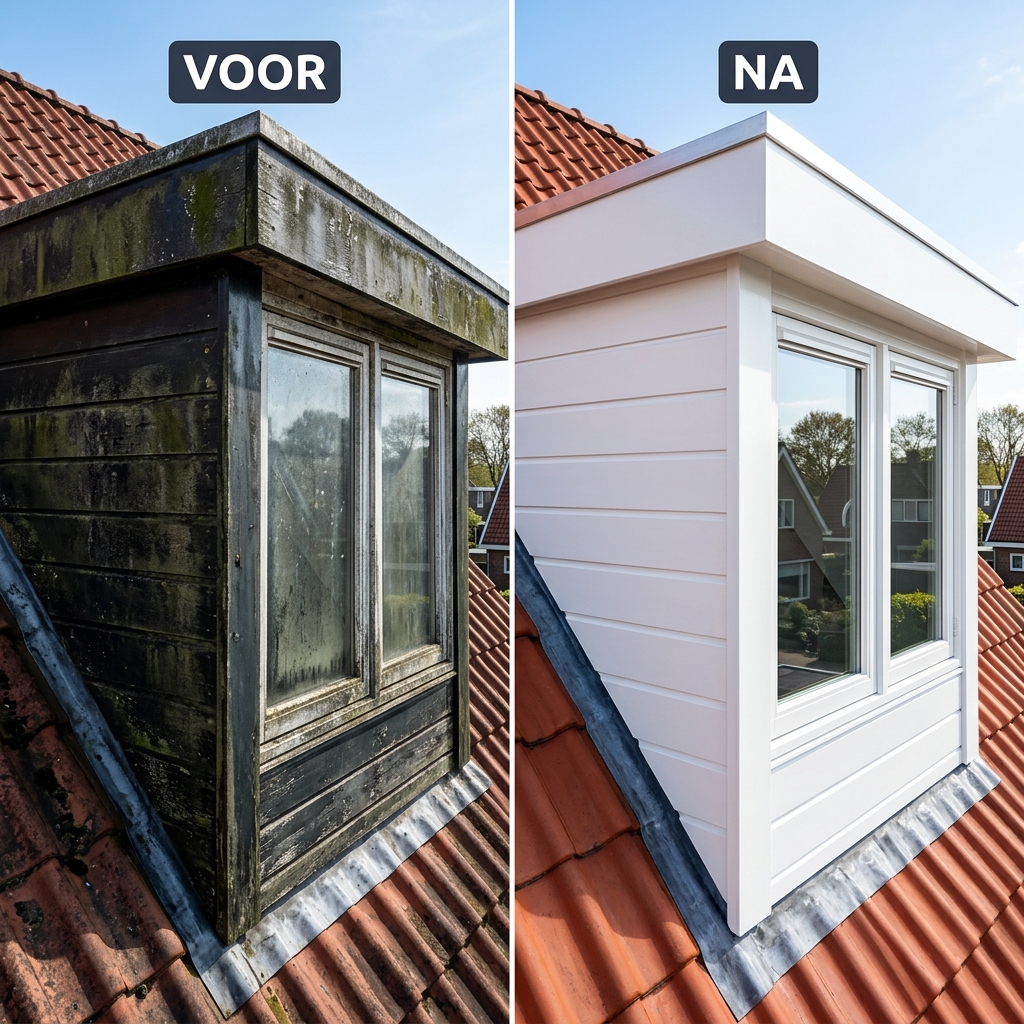 Dakkapel Voor en Na Schoonmaken Transformatie Eindhoven